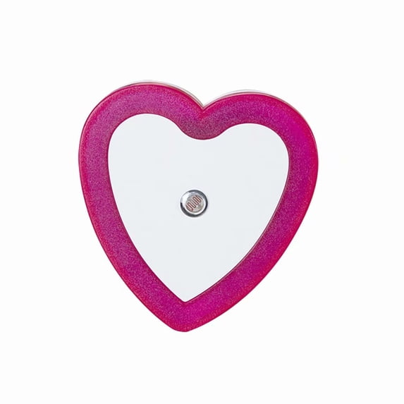 Home Cal Plug-in LED Night Light with Dusk-to-Dawn Sensor for Bedroom, Bathroom, Kitchen, Hallway,Stairs,Heart,Purple,6 Pack