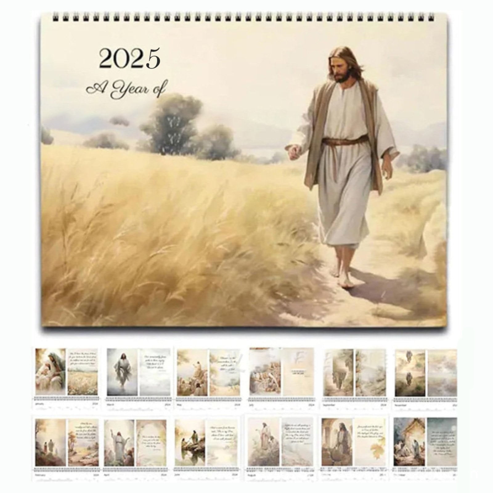 Home Calendar Lowprice! Hanzidakd Christ Calendar 2025 Artistic Monthly