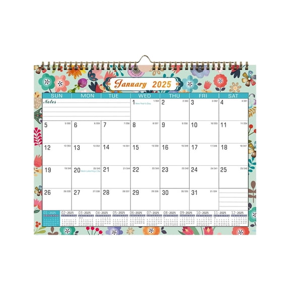 Home Calendar, Ongmies 2025 Ruled Wall Calendar 18 Month Hanging Calendar Twin Wire Binding Large Wall Calendar Ruled Wall Calendar Perfect for Home or Planning and Organizing, C
