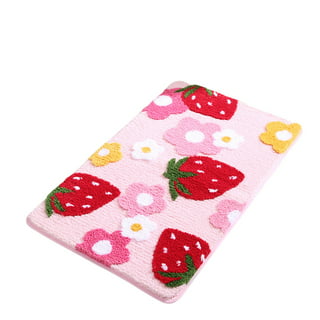 Red Strawberry Kitchen Mats Anti Fatigue 2 Pieces, Ultra Absorbent  Strawberries and Ladybirds Kitchen Rugs Set of 2 Washable, Large Cushioned  Non Slip