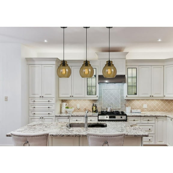 Home Ceiling 60W Aversa Rippled Glass Pendant (Edison Bulb Not Included)