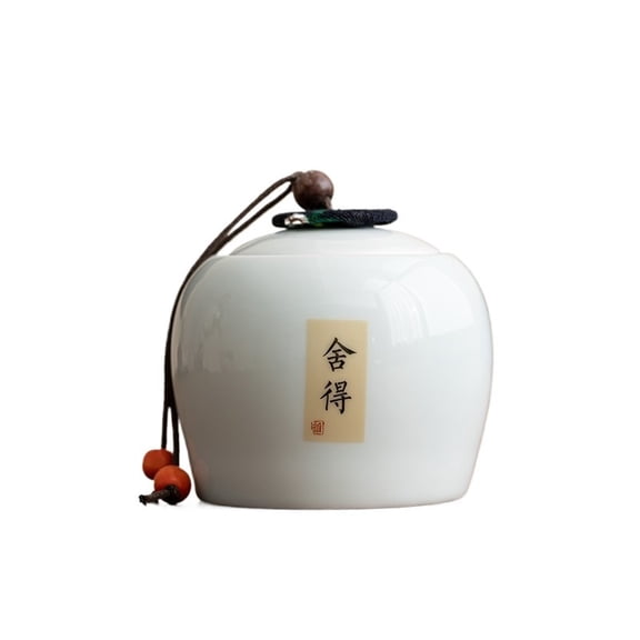 Home Celadon Tea Canister With Lid 260ml Simple Decorative Tea Set Sealed Tea Storage Jar