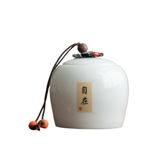 Home Celadon Tea Canister With Lid 260ml Simple Sealed Tea Storage Jar For Kitchen Counter, Pantry, Decorative Jar