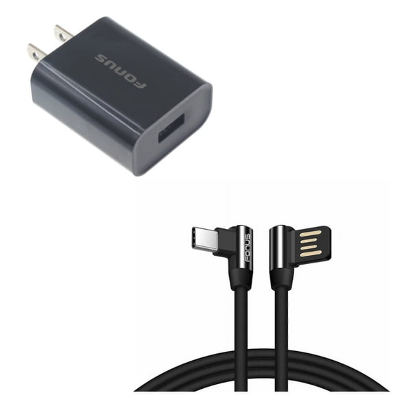 Home Charger & Angle USB Cable for Samsung Galaxy S22,Ultra,S21,Ultra,S20 Ultra,Plus,Fan Edition,FE 5G - 18W USB Travel + 6ft Type-C Charger Cord USB-C Combo