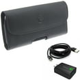 thumbnail image 1 of Home Charger & Case Belt Clip for Samsung Galaxy S24 - 18W Fast 6ft USB Cable Type-C Turbo Charge, Leather Holster Cover Pouch for Galaxy S24, 1 of 11