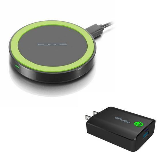 Home Charger & Wireless Charger for iPhone XS Max XR 13 Pro Max 12 Pro Max 11 Pro Max Mini SE (2022) (2020) ONLY - Fast 18W USB Port Power Adapter + Fast 7.5W and 10W Charging Pad Slim Combo