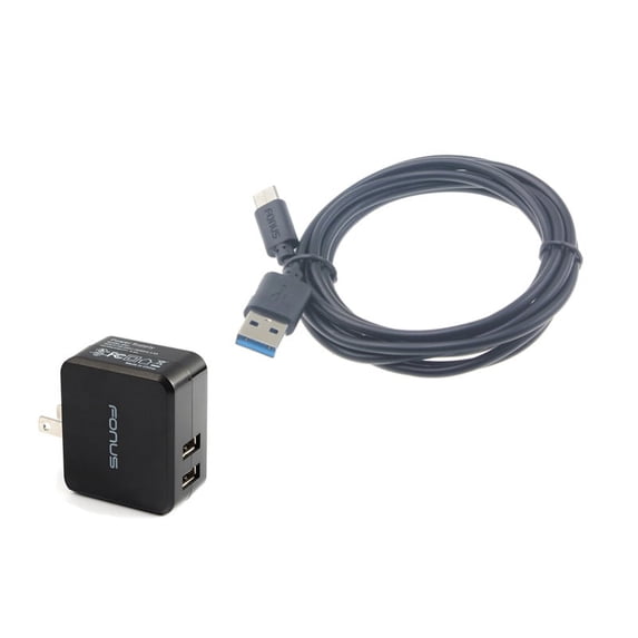 Home Charger for Motorola Razr+ (2023) Phone - 17W 2-Port USB 3.4A Type-C Cable 6ft Power for Motorola Razr Plus (2023)