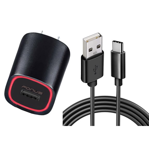 Home Charger for TCL 30 T - Fast 18W USB Cable 6ft TYpe-C Power Adapter for 30 T