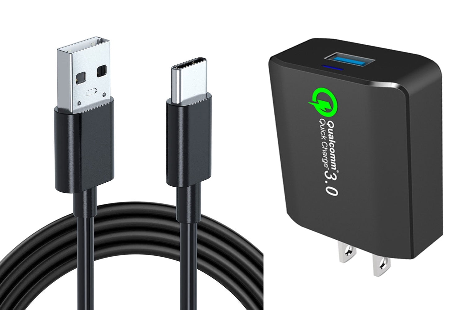 Home Charger for TCL Flip 4 5G - 18W Fast 6ft USB Cable Type-C Turbo Charge Travel Wall Power