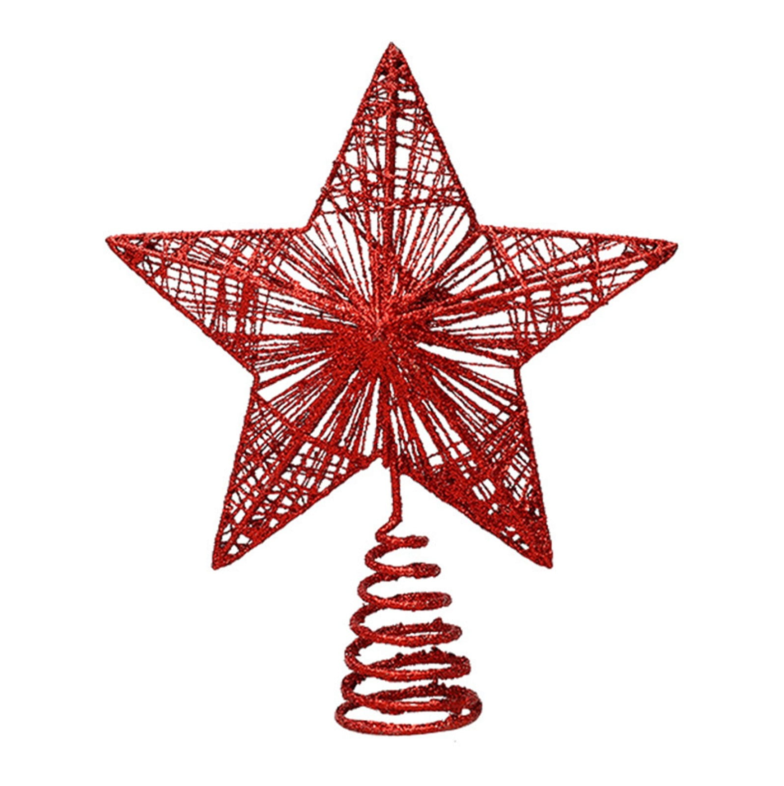 Home Christmas Tree Decoration Christmas Tree Topper Tree Star Topper Red One Size (Buy 2 Ship 3
