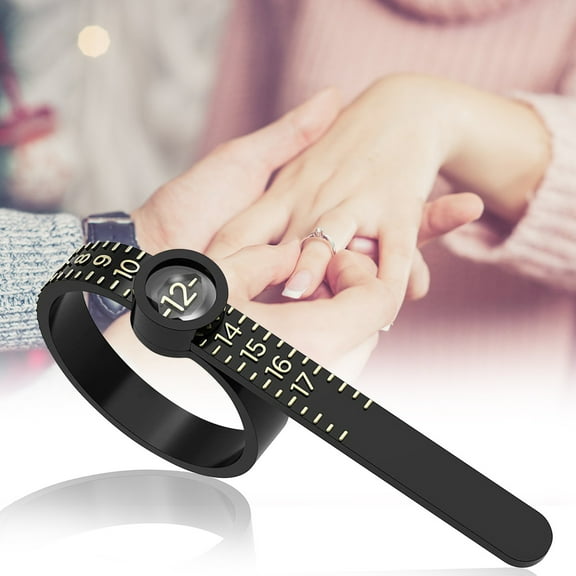 TOPRenddon Ring Sizer Measurement Tool Reusable Finger Size Measurement Tape With Glass Jewelry Size Measurement Tool 1-17 US Ring Size