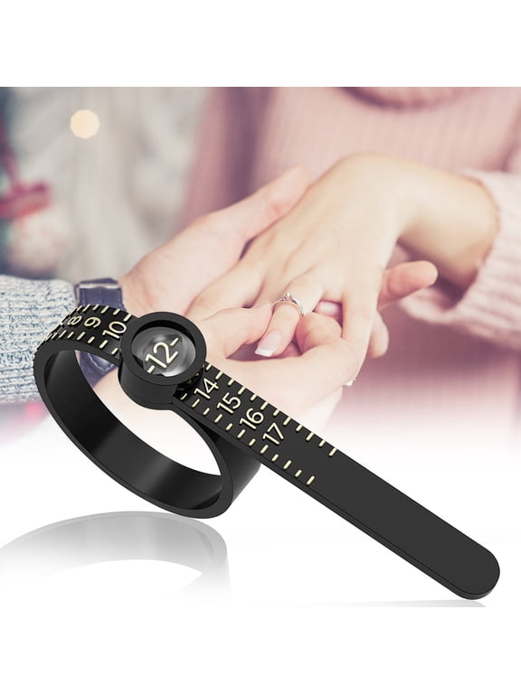 Ring Sizer Measurement Tool Reusable Finger Size Measurement Tape With Glass Jewelry Size Measurement Tool 1-17 US Ring Size