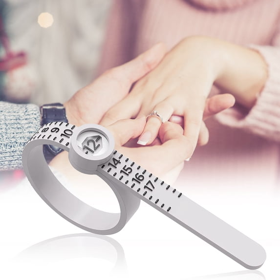 TOPRenddon Ring Sizer Measurement Tool Reusable Finger Size Measurement Tape With Glass Jewelry Size Measurement Tool 1-17 US Ring Size