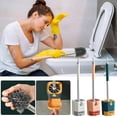 thumbnail image 1 of Home Toilet Brush Set Compact Toilet Bowl Brush Set with Long Handle Bathroom Accessories Household Cleaning Brush, 1 of 4