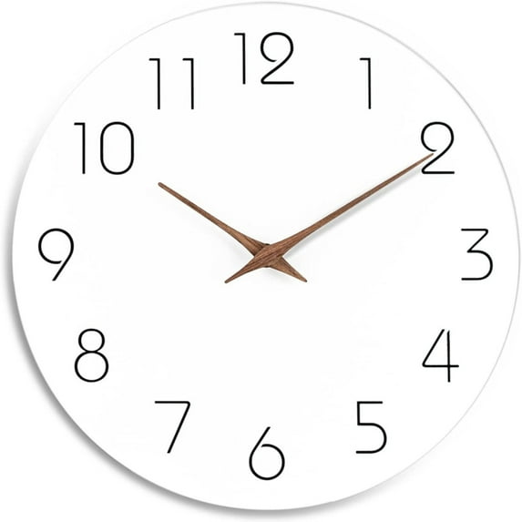 Home Clock Clearance! Huayishang Wooden Wall Clock Wall Clock Silent Non Ticking Battery Operated Wooden Hanging Clock for Home Bathroom School Decor Silent Wall Clock, 1*Clock White