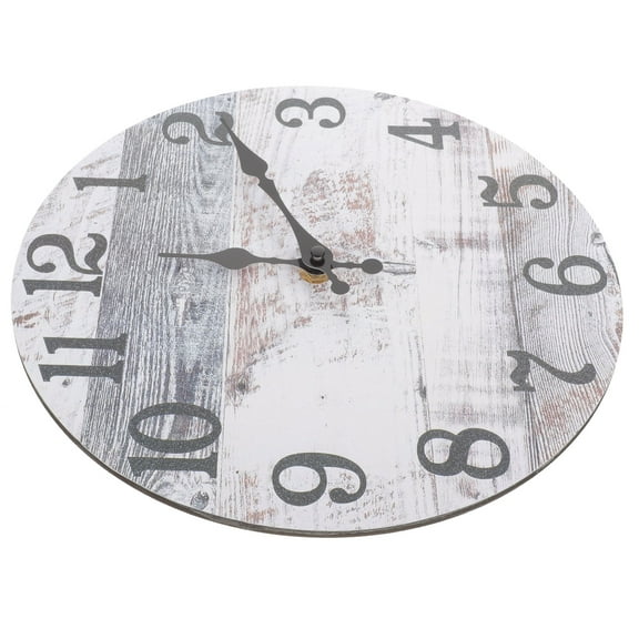 Home Clock Round Wall 18 Inches Without Battery Vintage Decor Rustic House Decorations for Forniture Plastic Wood