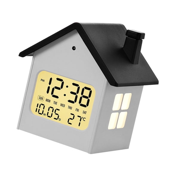 Houses Themed Desk Clock Silents Ticking Technology Construction Easy To Read Number