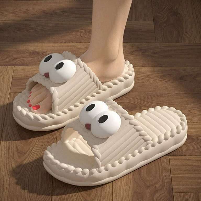 Home Cloud slippers Women puppy sandals bow Big eyes Flip flops