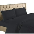 thumbnail image 1 of Home Collection 1200 Thread Count 100% Cotton Egyptian Quality Deep Pocket Stripe Sheet Set (Full, Black), 1 of 5