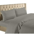 thumbnail image 1 of Home Collection 1200 Thread Count 100% Cotton Egyptian Quality Deep Pocket Stripe Sheet Set (Full, Grey), 1 of 5