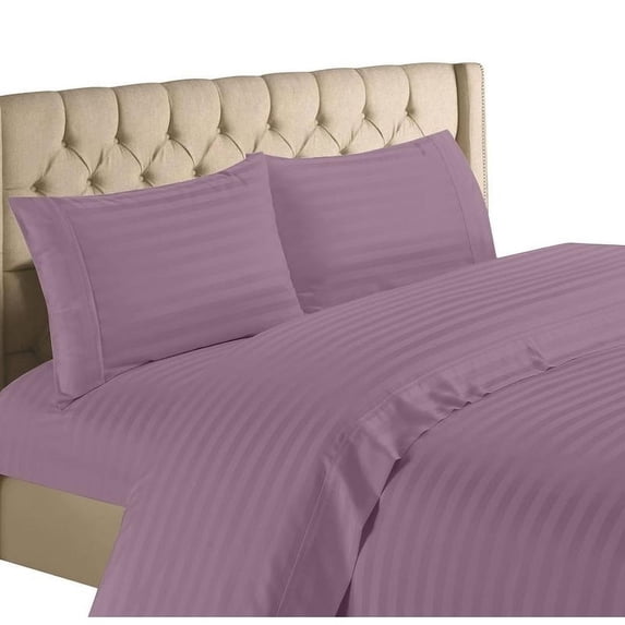 Home Collection 1200 Thread Count 100% Cotton Egyptian Quality Deep Pocket Stripe Sheet Set (Full, Lilac)