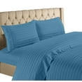 thumbnail image 1 of Home Collection 1200 Thread Count 100% Cotton Egyptian Quality Deep Pocket Stripe Sheet Set (Queen, Teal), 1 of 5