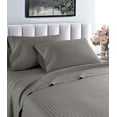 thumbnail image 1 of Home Collection 1200 Thread Count 100% Cotton Egyptian Quality Deep Pocket Stripe Sheet Set (Twin, Grey), 1 of 5