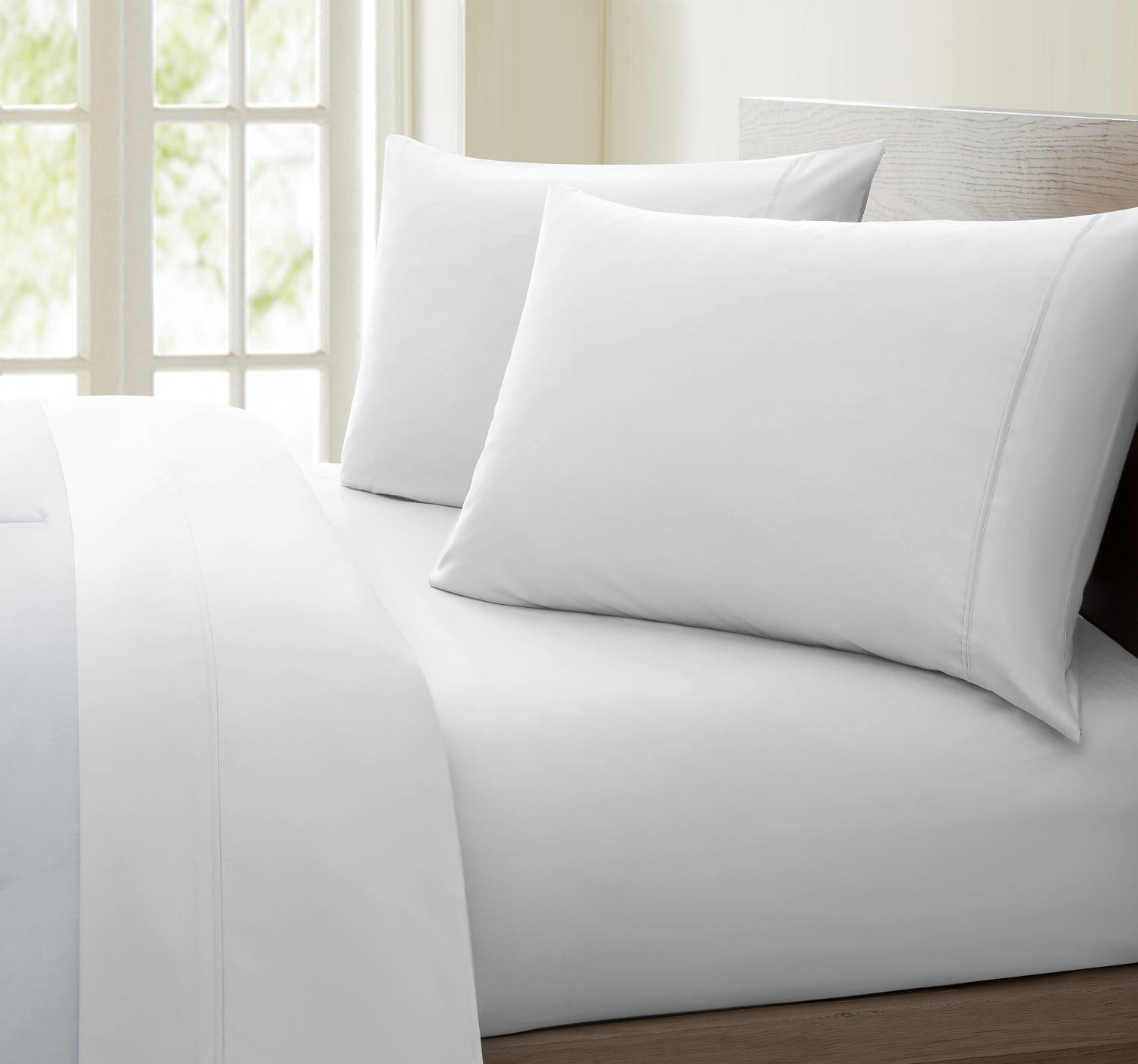 Twin XL White Cotton Deep Pocket Stripe Sheet Set