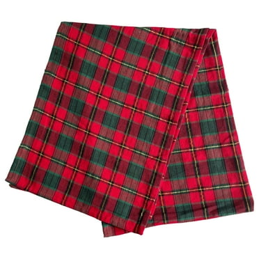 DG Collections Cotton Table Runner 13x108 Inch – Red/White/Green Plaid For Christmas & Holidays