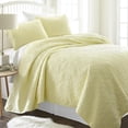 thumbnail image 1 of Home Collection Damask Microfiber Coverlets, Queen, Yellow, 3-Pieces, 1 of 4