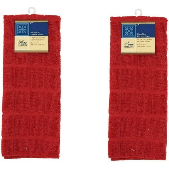 Home Collection Decorative Red Hand Towels Set  2 Pack Kitchen Towels for Home Dcor, 100% Polyester, 15"  25" Soft & Absorbent Linens for Everyday Use