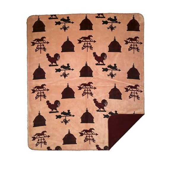 Home Collection Double-Sided Reversible Throw, 60 by 70-Inch, Weathervanes Merlot