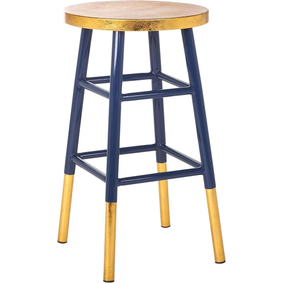 Home Collection Emery Navy and Dipped Gold Leaf 24-inch Counter Stool