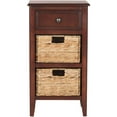 thumbnail image 1 of Home Collection Everly Drawer Cherry 1-Drawer 2 Removable Baskets Side Table, 1 of 3