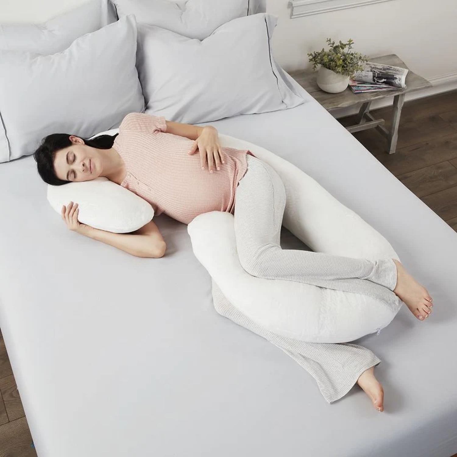 Home Collection Premium Pregnancy Pillow, White