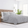 thumbnail image 1 of Home Collection Premium Ultra Soft Puffed Rugged Stripes Duvet Cover Set KING/CK Gray, 1 of 2