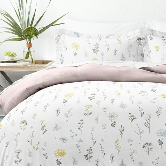 Home Collection Premium Ultra Soft Wild Flower Pattern 3-Piece Reversible Duvet Cover Set