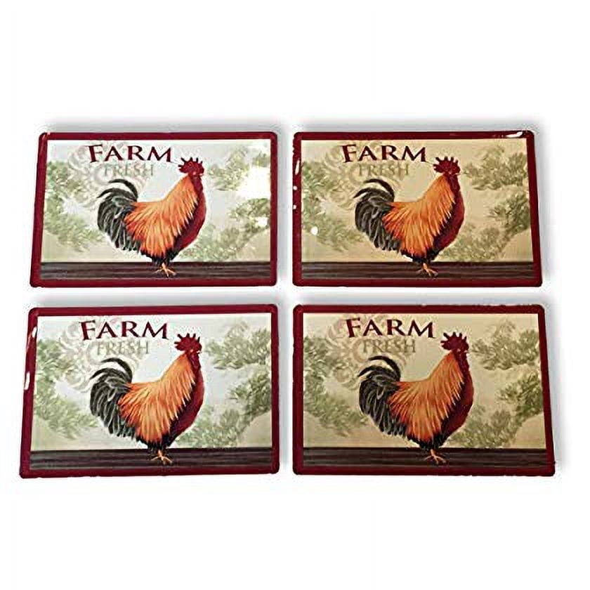 Home Collection Set Pack of 4 Rooster 12' x 18' Inch “NonSlip Grip