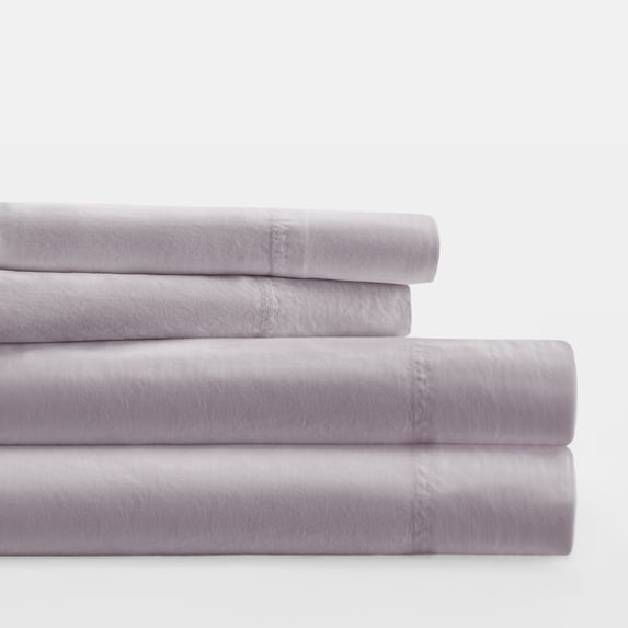 Home Collection Solid Cotton Sheet Set or Pillowcases Color: Mauve Size: KG PC 2PK