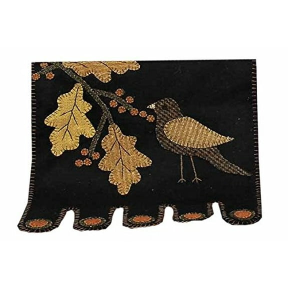 Home Collection by Raghu Good Harvest Black & Mustard Table Runner, 18" x 18"