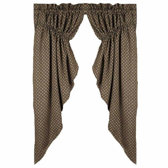 Home Collection by Raghu Kingston Jacquard Black Gathered Swag, 72 by 63"