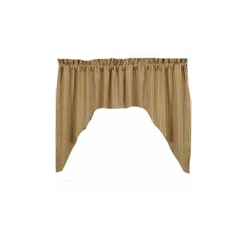 Home Collection by Raghu York Ticking Black and Nutmeg Swag, 72 by 36"