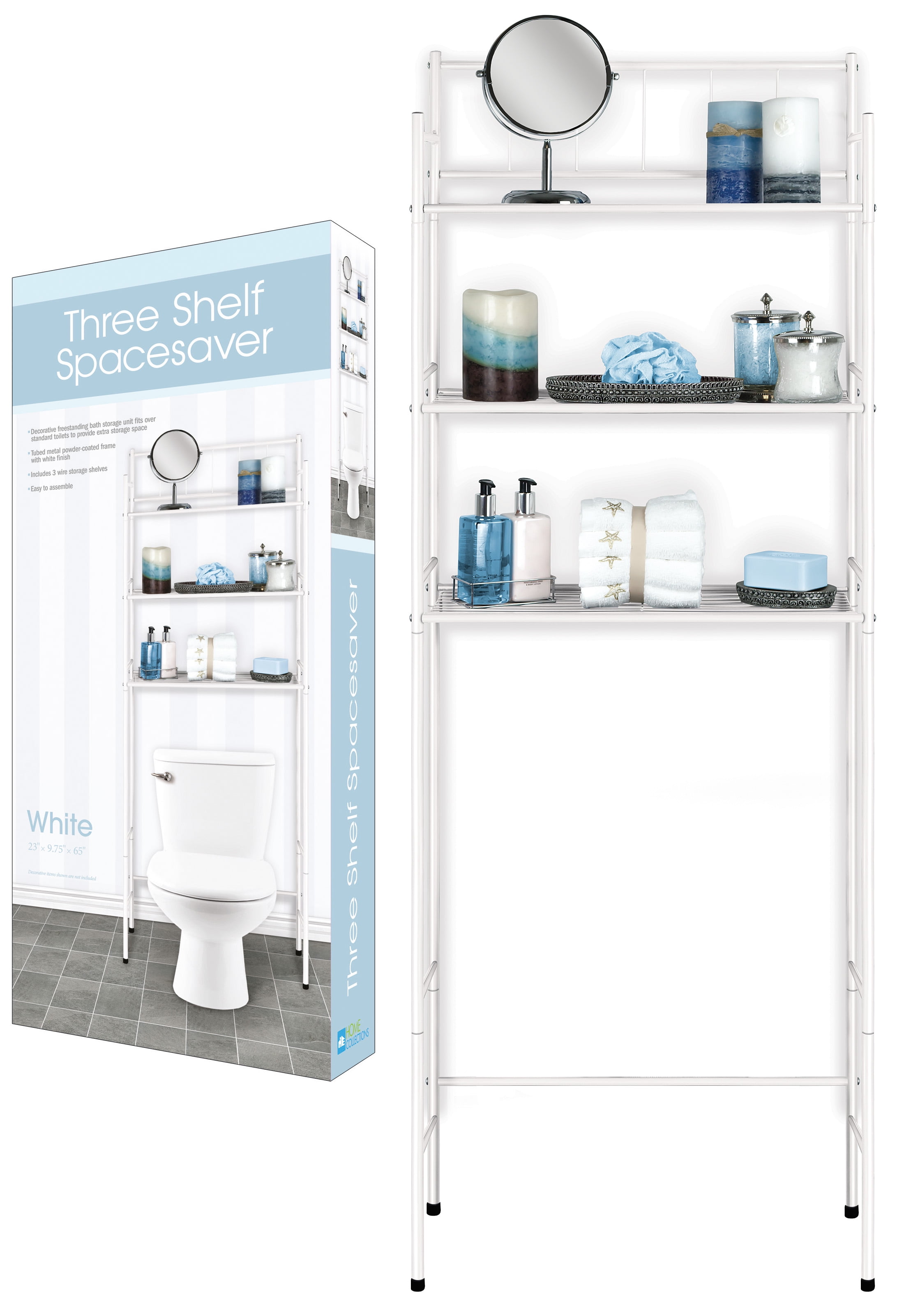 Home Collections 3 Shelf OvertheToilet Space Saver WHITE