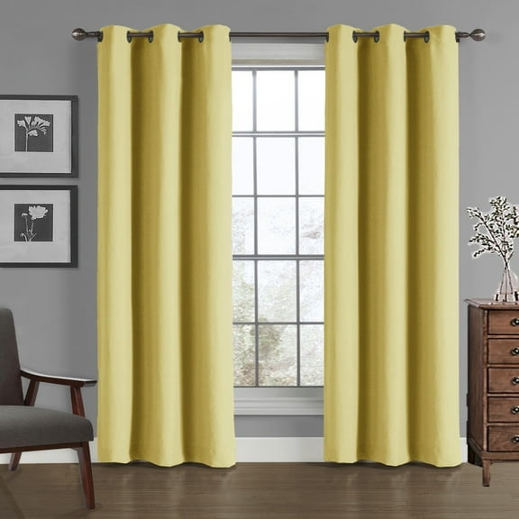 Home Collections Solid Grommet Top Panel Yellow
