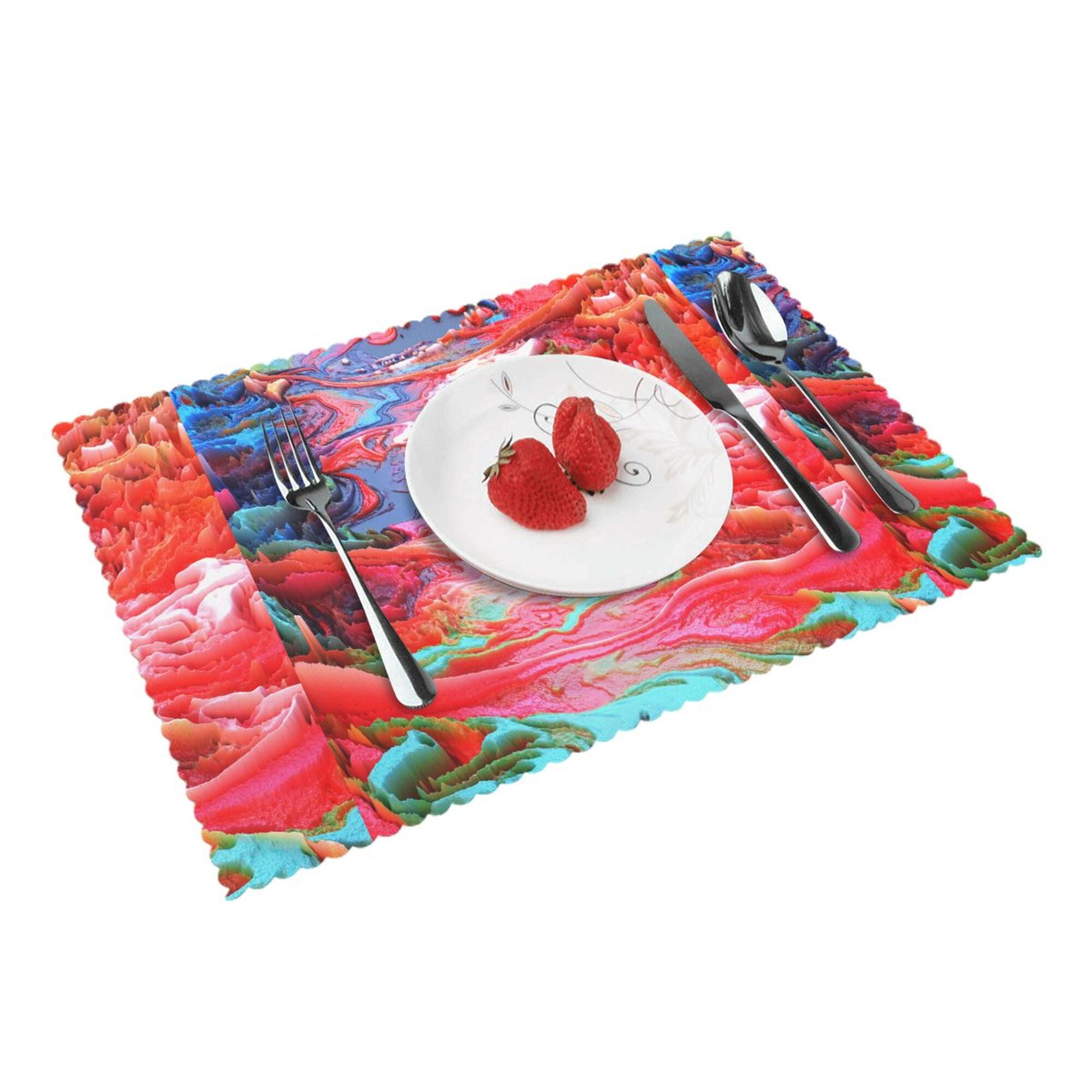 Home Colorful Abstract Lava Background Placemats Set Of 4 Washable