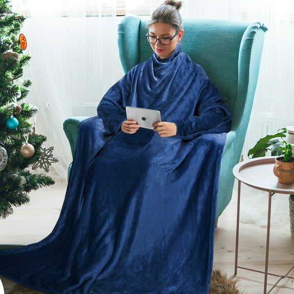 Home Comforts Blanket with Sleeves, Super Soft Wearable TV Blanket Robe Fleece for Adults 73 x 51”| Cozy Warm, Lightweight