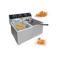thumbnail image 1 of Home Commercial Deep Fryer with Basket, 6/8/11 L Stainless Steel Electric Countertop Fryer with Double Tanks and Temperature Control for Restaurant and Home Use, 1 of 8