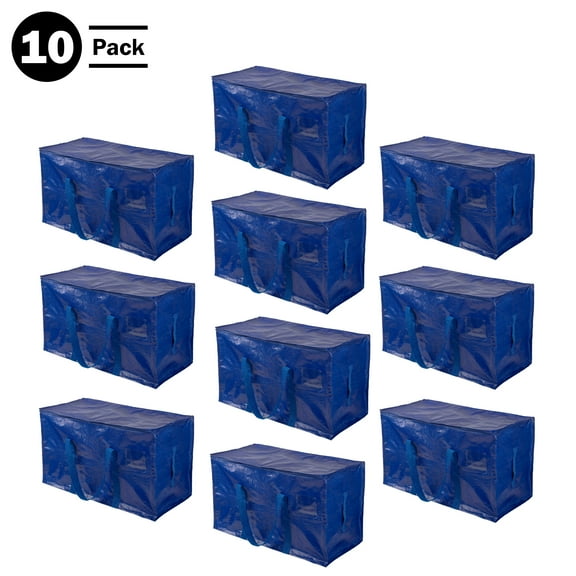 Home-Complete 10-Pack 26.79-inch Moving Bags with Dual Zippers and Durable Handles