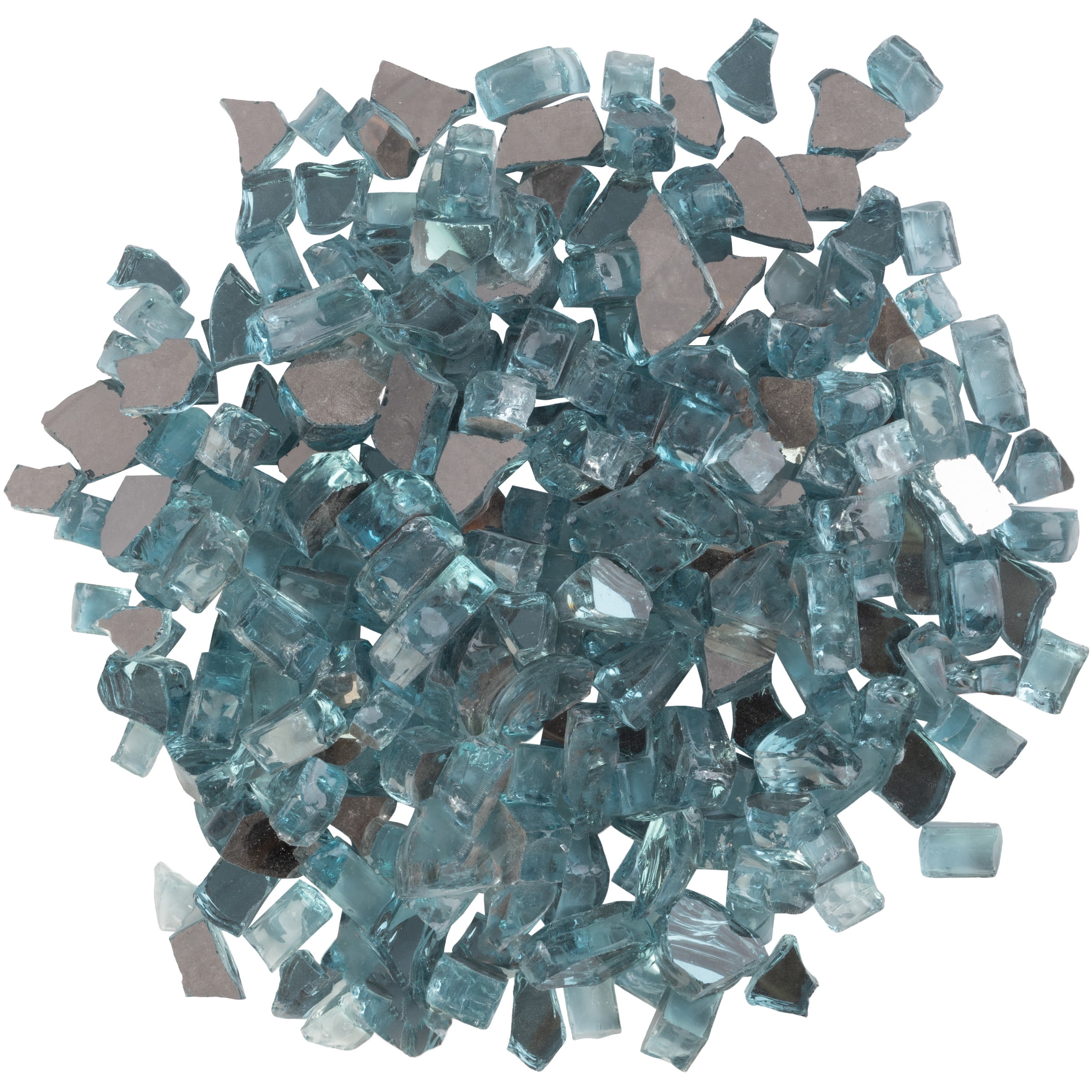 Pure Garden 10lbs Fire Pit Glass - 1 2-inch Glass Rocks, Aqua Blue 