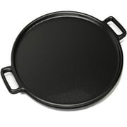 Home-Complete 14-Inch Pre-Seasoned Cast Iron Pizza Pan for Oven, Stovetop, or Grill Use